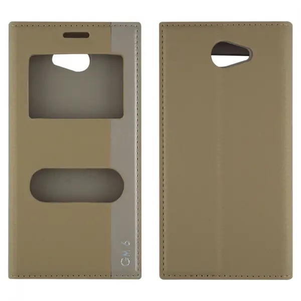 Nettech General Mobile GM6 Uyumlu Kapaklı Kılıf Kapaklı Kılıf (Gold) VR-826