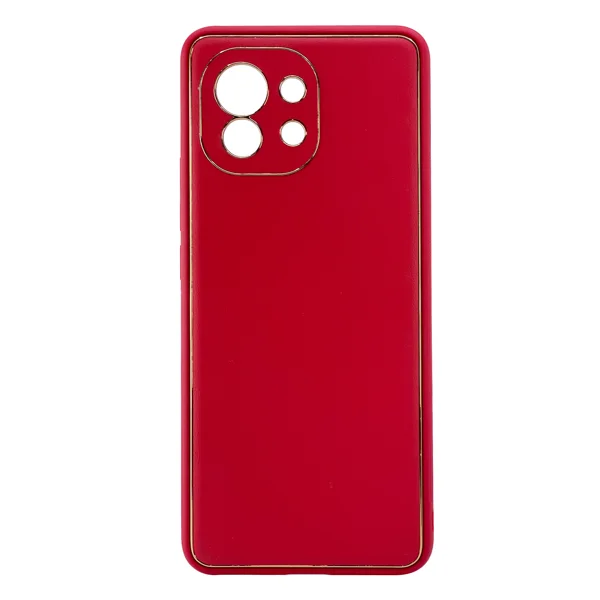 Nettech Xiaomi Mi 11 Uyumlu Coco Leather Seri Arka Koruma Kılıf (Kırmızı) NT-99671 - 1