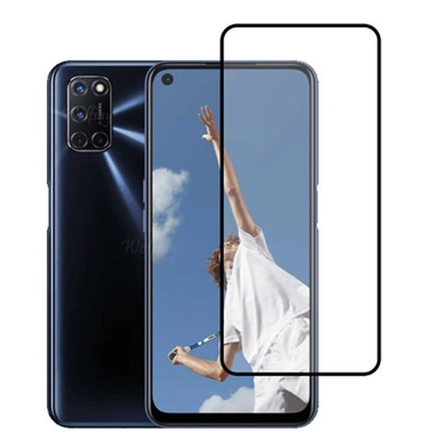 Nettech Oppo A52 Uyumlu 5D Glas Full Cam Koruyucu (Siyah) NT-98506