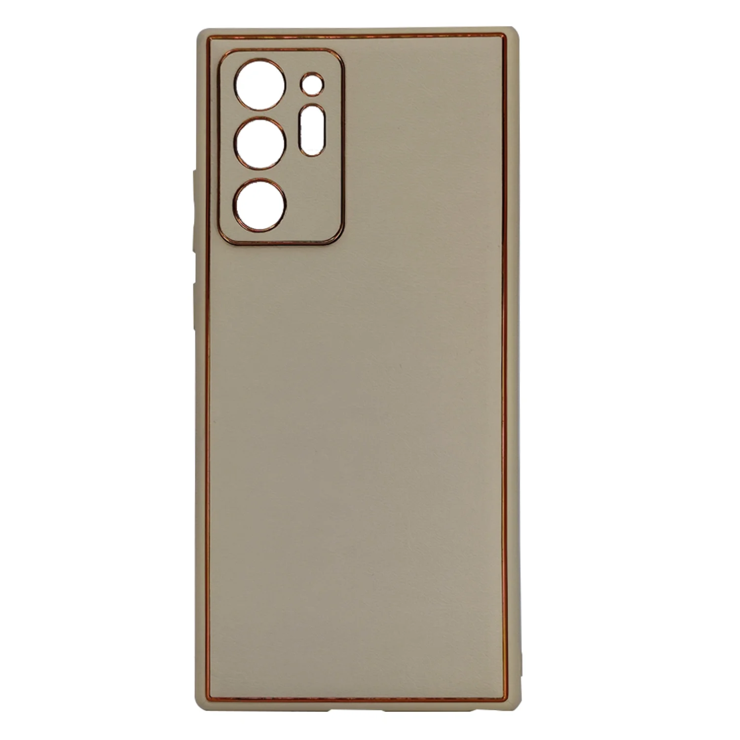 Nettech Samsung Galaxy Note 20 Ultra Uyumlu Coco Leather Seri Arka Koruma Kılıf (Gold) NT-93479