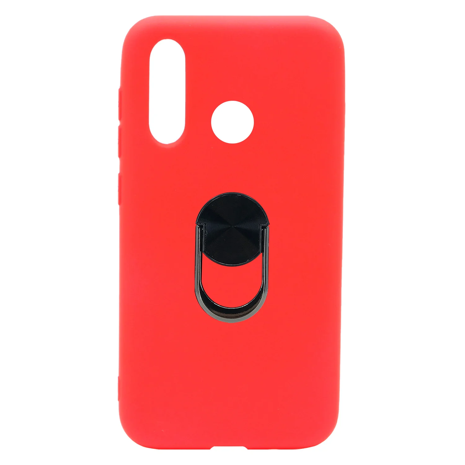 Nettech Huawei Y6P Uyumlu Leather Ring Nano Arka Koruma Kılıf (Kırmızı) NT-83069