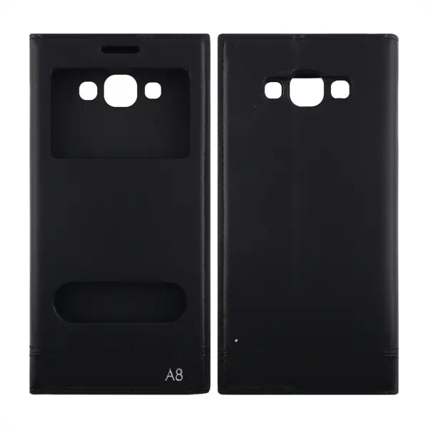 Samsung Samsung Galaxy A8 Uyumlu Pencereli Kapaklı Kılıf (Siyah) VR-5389