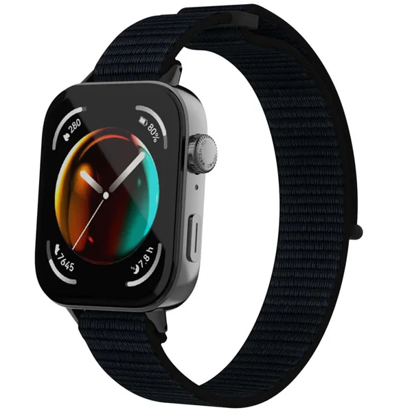 Huawei Watch Fit 3 Zore KRD-03 Hasır Kordon - Siyah - 1