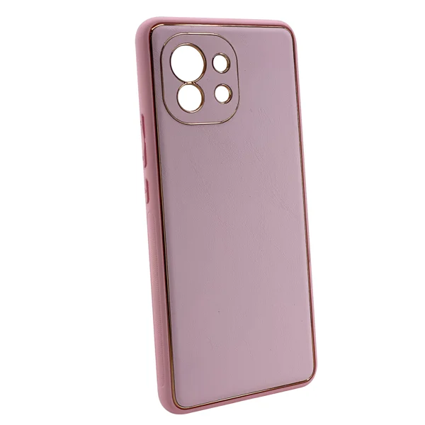 Nettech Xiaomi Mi 11 Uyumlu Coco Leather Seri Arka Koruma Kılıf (Pembe) NT-99672 - 2