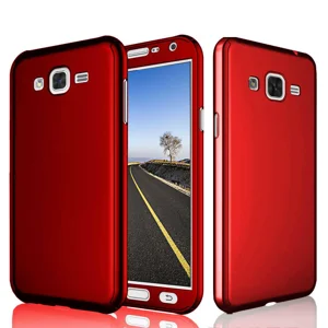Galaxy J7 Core Kılıf Zore 360 3 Parçalı Rubber Kapak - Kırmızı