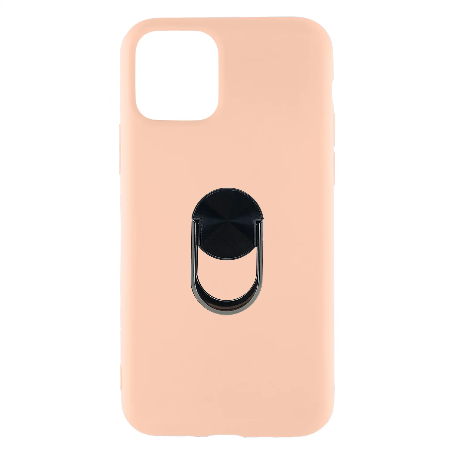 Nettech Apple iPhone 11 Pro Uyumlu Leather Ring Nano Arka Koruma Kılıf (Pembe) NT-82895