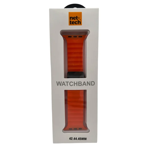 Nettech Apple Watch Seri 44/42 mm Uyumlu Silikon Kordon (Turuncu) NT-100589