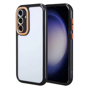 Galaxy S23 Kılıf Kamera Korumalı Renkli Kenar ve Çerçeve Tasarımlı Zore Vitamin Kapak - Siyah