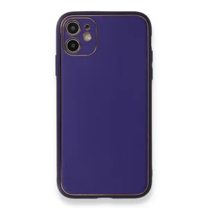 Nettech Apple iPhone 11 Uyumlu Coco Leather Seri Arka Koruma Kılıf (Mor) NT-86058