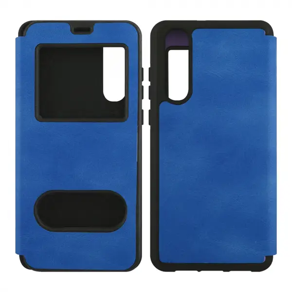 Nettech Huawei P30 Uyumlu Pencereli Kapaklı Kılıf (Mavi) VR-15428