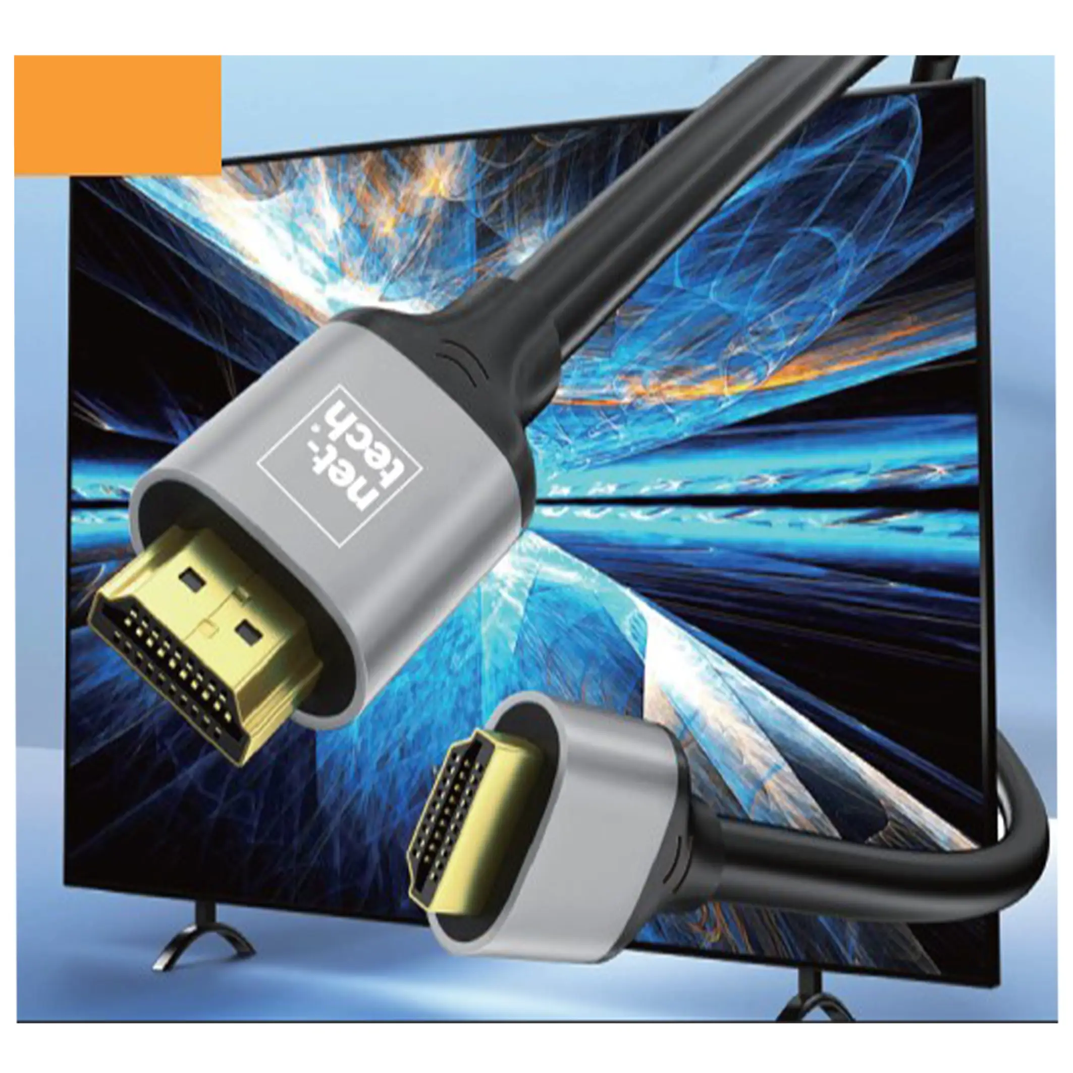 Nettech NT-HD01 4K İp Örgü 150 Cm Hdmi Kablo (Siyah) NT-100949