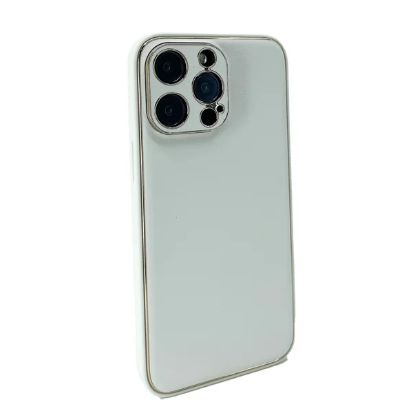 Nettech Apple iPhone 14 Pro Max Uyumlu Coco Leather Seri Arka Koruma Kılıf (Beyaz) NT-99762 - 2