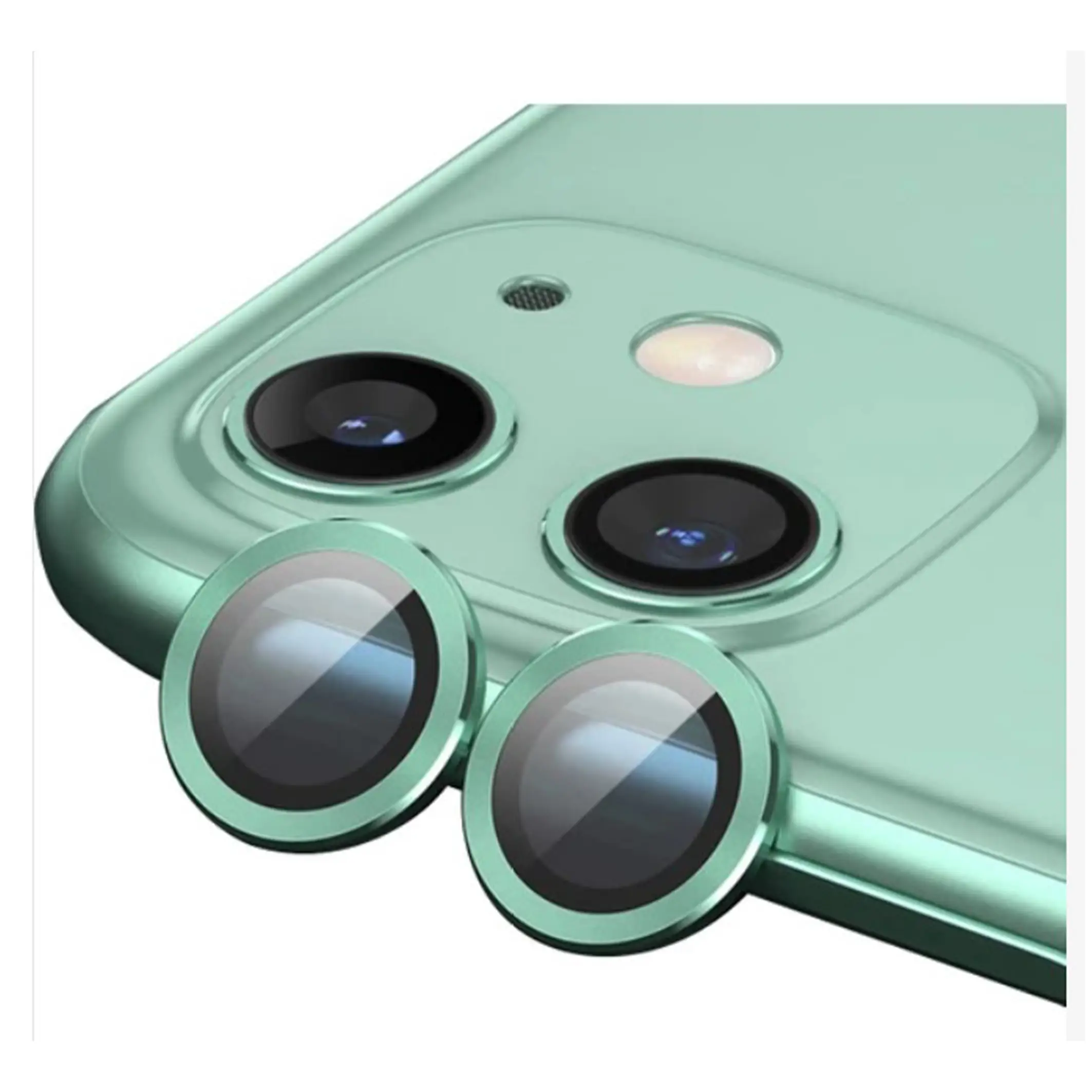Nettech Apple iPhone 11 Uyumlu Alüminyum Seri Kamera Cam Koruyucu (Yeşil) NT-103199