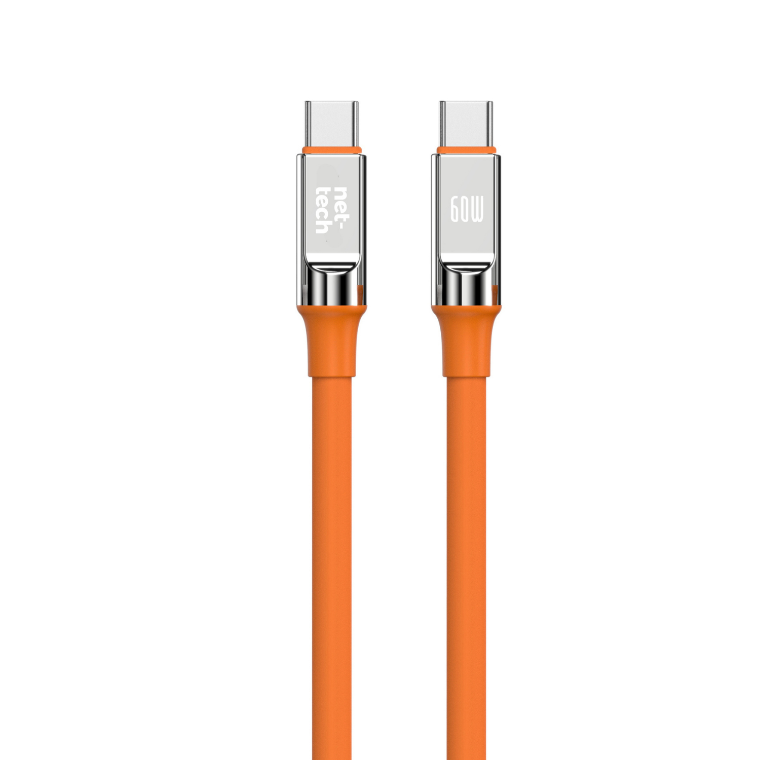 Nettech NT-DC29 60W Plastik 100 Cm Type-C To Type-C Şarj ve Data Kablosu (Turuncu) NT-108291