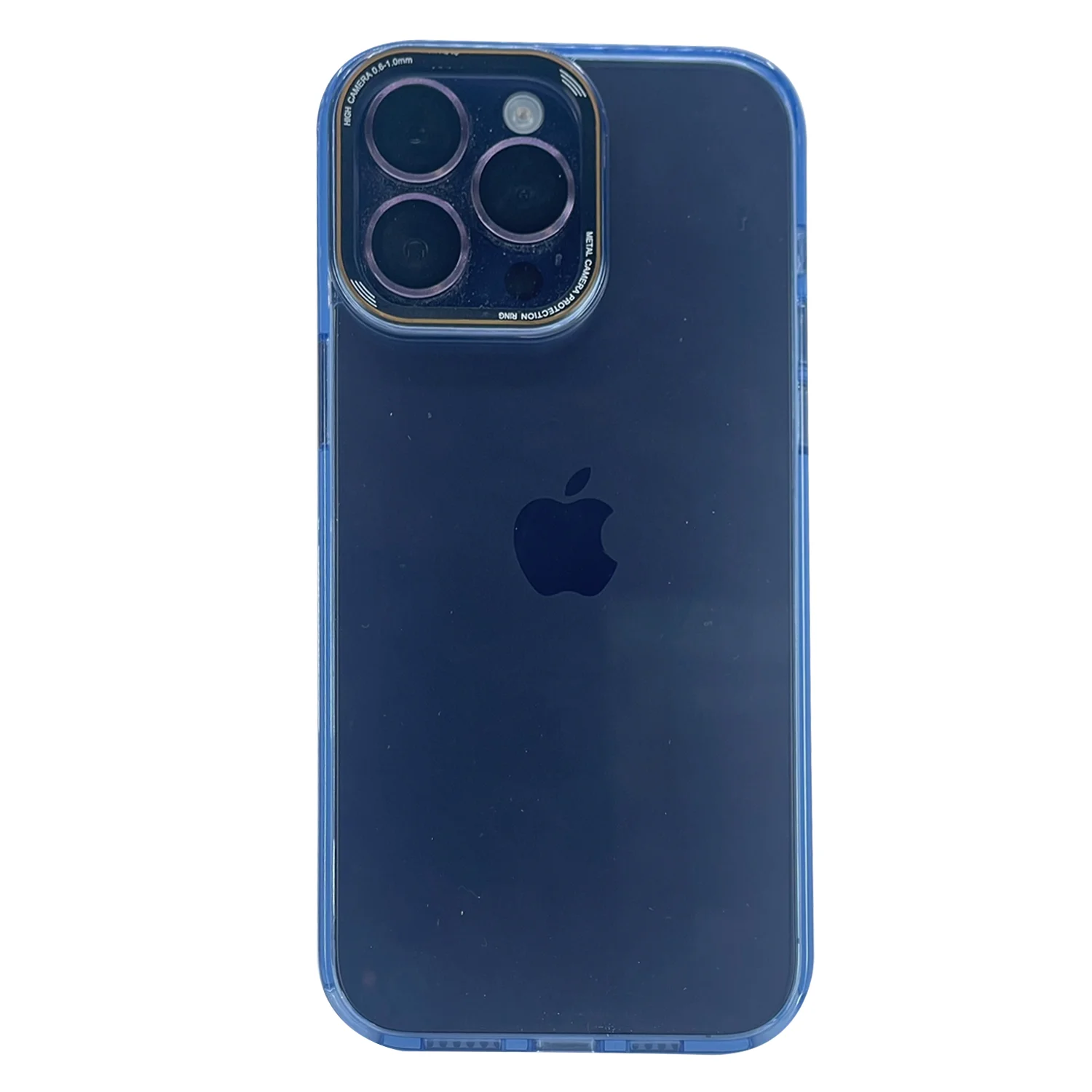 Nettech Apple iPhone 14 Pro Uyumlu Mika Renkli Kenar Seri Arka Koruma Kılıf (Mavi) NT-99019