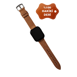 Nettech Samsung Watch 20 mm Uyumlu Deri Kordon (Kahverengi) NT-112242