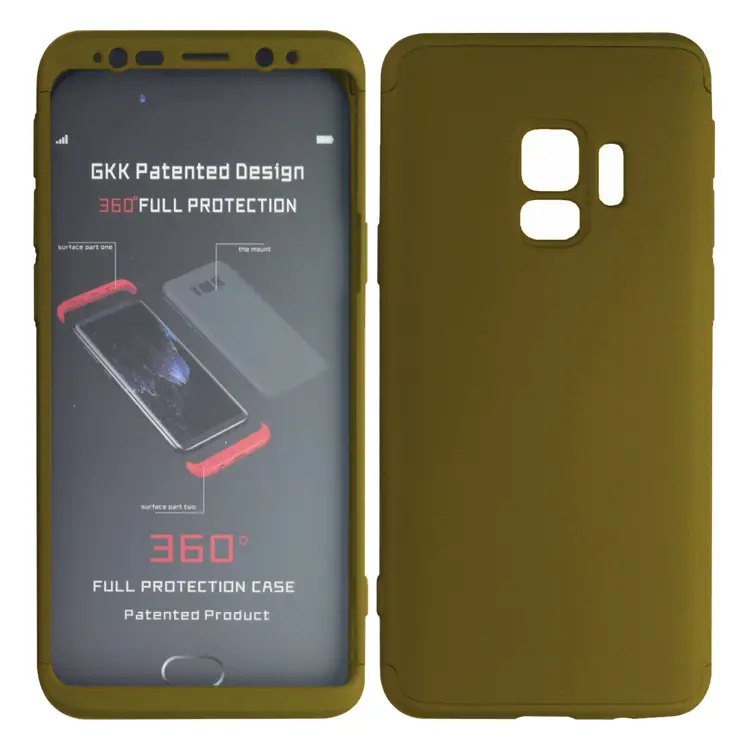 Nettech Samsung Galaxy G960 S9 Uyumlu 360 Koruyucu Arka Koruma Kılıf (Gold) VR-11817