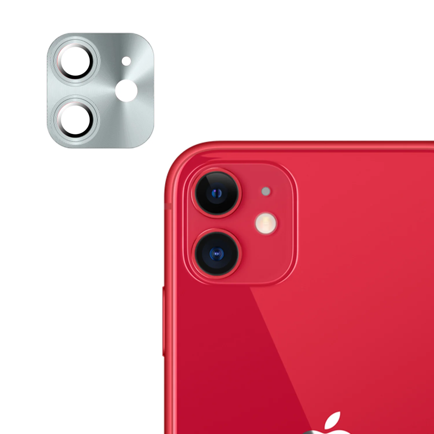 Nettech Apple iPhone 12 Uyumlu Metalik Seri Kamera Cam Koruyucu (Gümüş) NT-90370