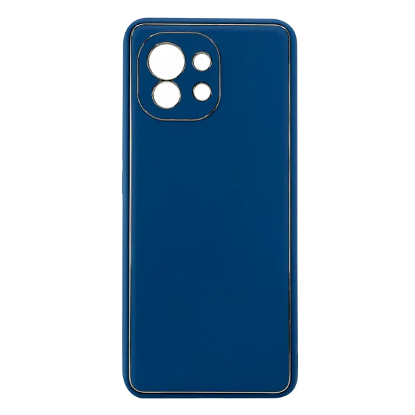 Nettech Xiaomi Mi 11 Uyumlu Coco Leather Seri Arka Koruma Kılıf (Lacivert) NT-99678 - 1