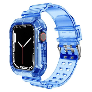 Nettech Apple Watch Seri 44/42 mm Uyumlu Kasa Korumalı Kordon (Mavi) NT-110275