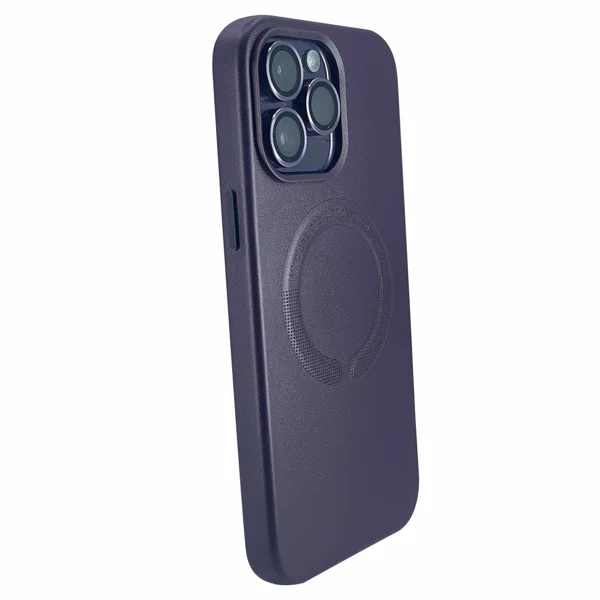 Nettech Apple iPhone 13 Pro Max Uyumlu Deri Magsafe Seri Arka Koruma Kılıf (Derin Mor) NT-100576 - 2