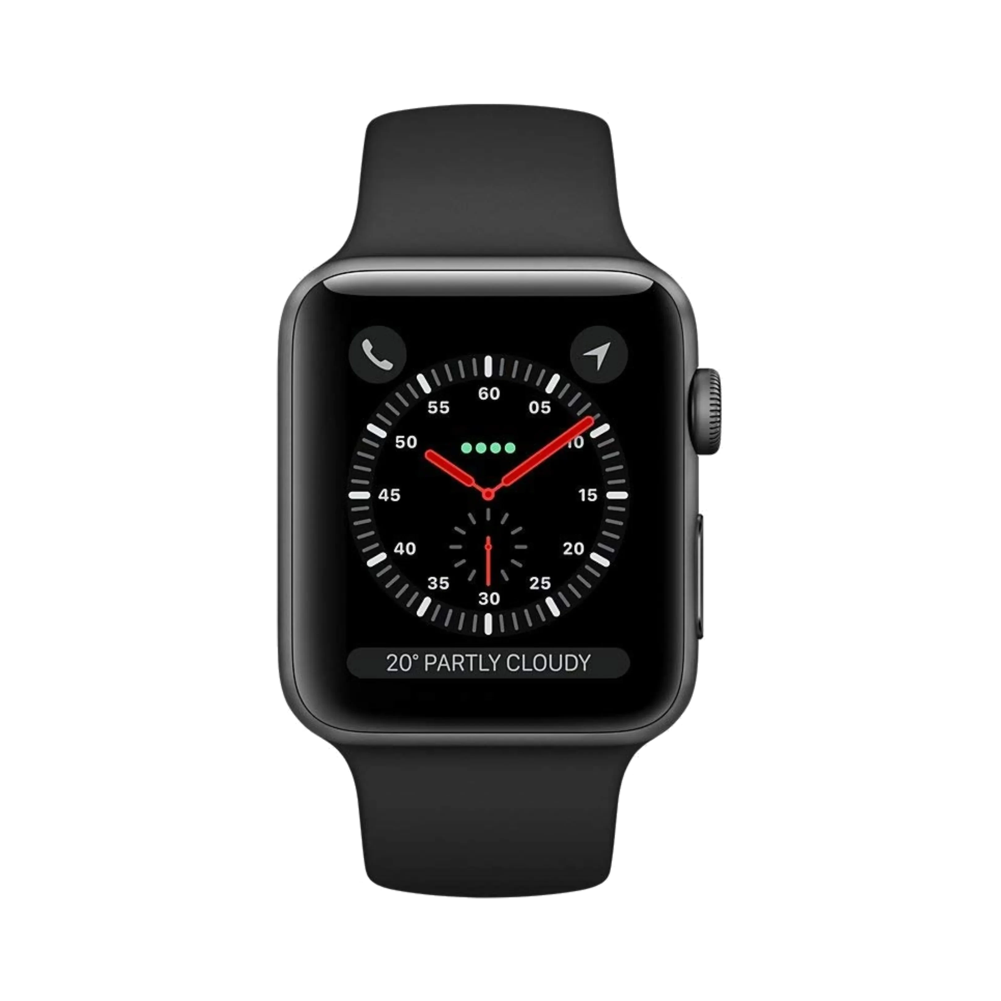 Apple Watch Series 3 - Alüminyum - 42mm - Cellular - Gece yarısı