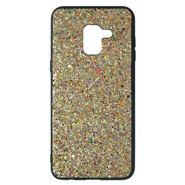 Nettech Samsung Galaxy A530 A8 2018 Uyumlu Simli Arka Koruma Kılıf (Gold) VR-7844