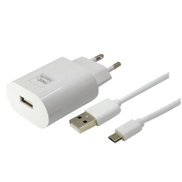 Nettech NT-HCH01 10W 2400 mAh Micro Kablo + Şarj Aleti (Beyaz) NT-31155 - 1