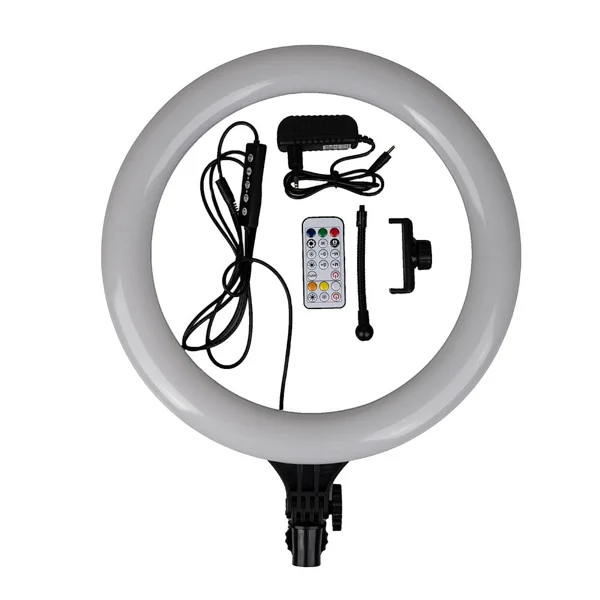 Zore MJ38 RGB 25W Ring Light Canlı Yayın 38cm USB'li ve Telefon Stand - Siyah - 1