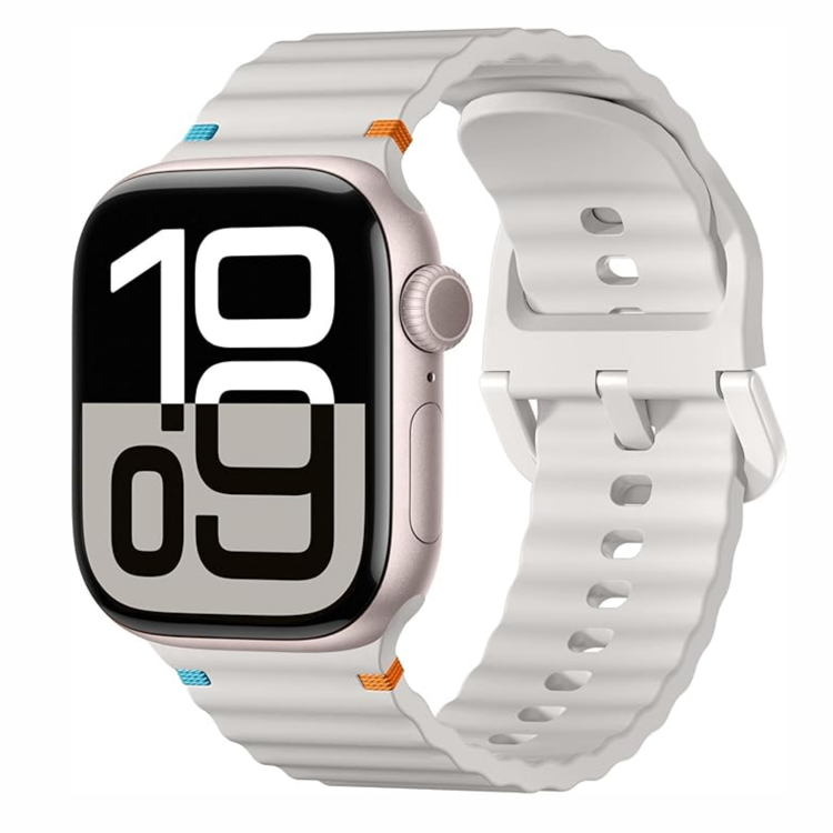 Nettech Apple Watch Series 10 46 mm Uyumlu Silikon Kordon (Beyaz) NT-112417
