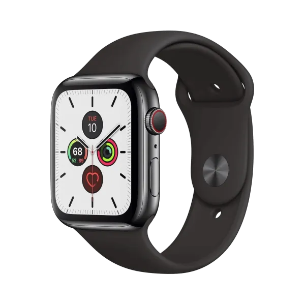 Apple Watch Series 5 - Paslanmaz Çelik - 44mm - Cellular - Gece yarısı - 1