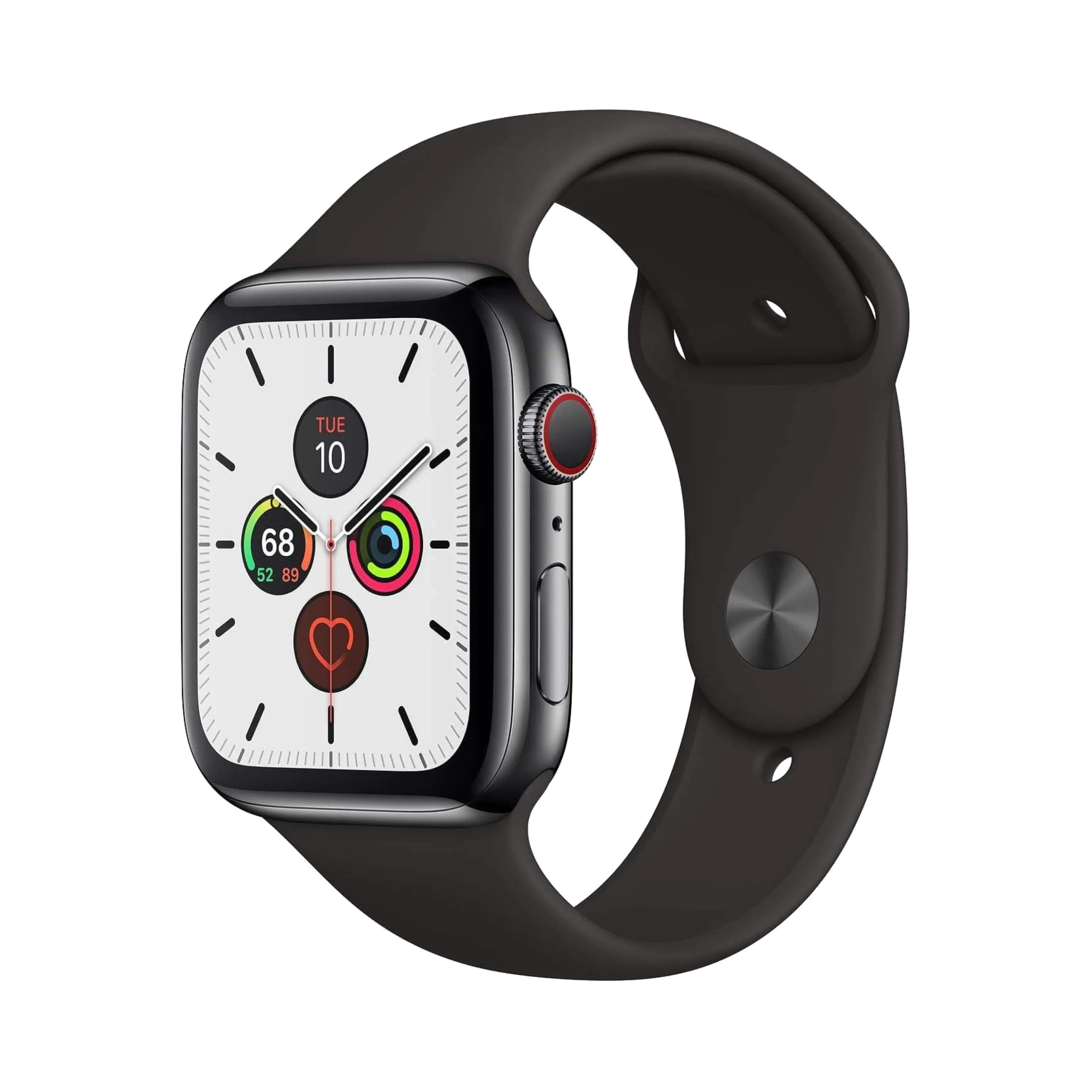 Apple Watch Series 5 - Paslanmaz Çelik - 44mm - Cellular - Gece yarısı