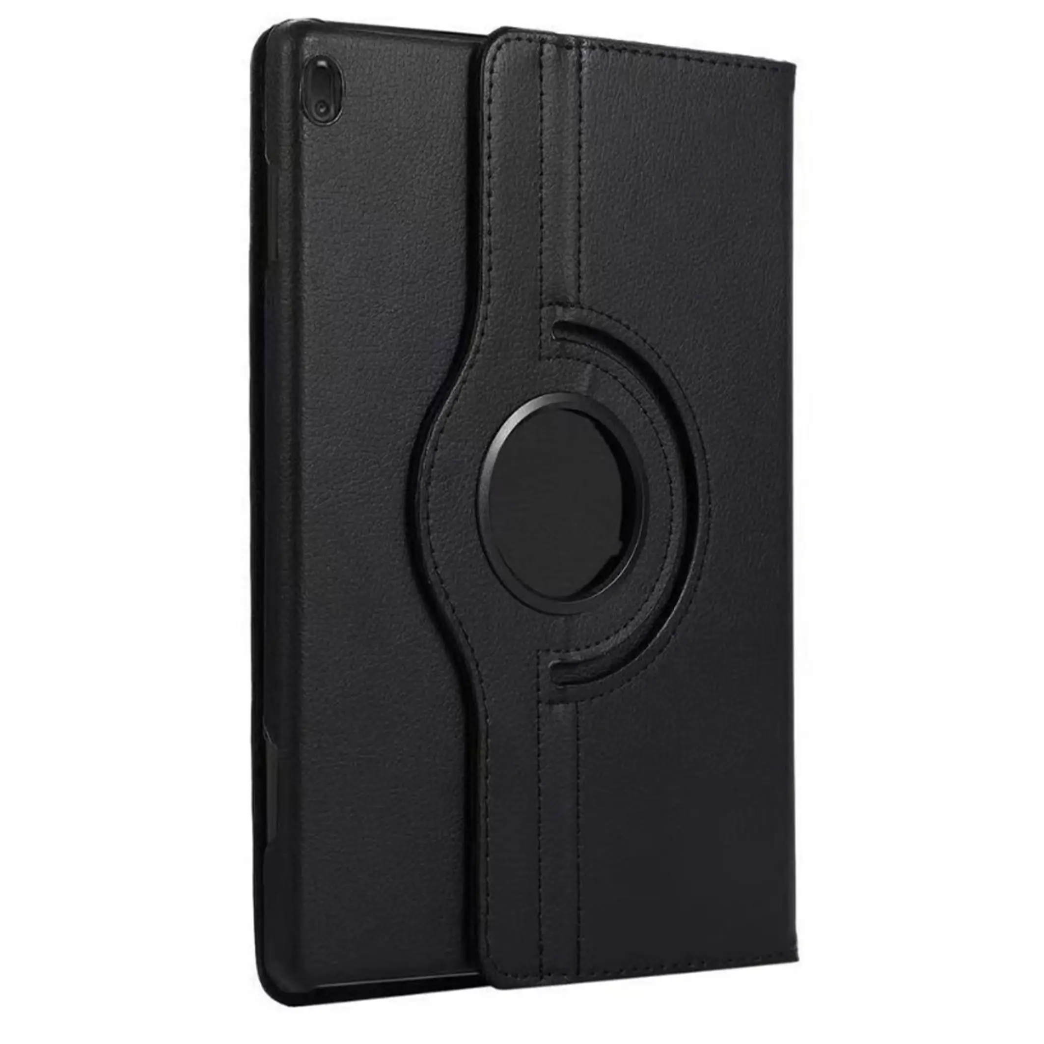 Nettech Huawei Pad X8 10.1 Uyumlu 3 Kameralı Döner Standlı Kapaklı Kılıf (Siyah) NT-103372