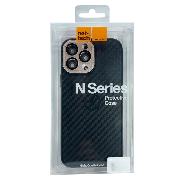 Nettech Apple iPhone 14 Pro Uyumlu Grand Karbon Seri Arka Koruma Kılıf (Pembe) NT-100470 - 3