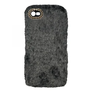 Nettech Apple iPhone 8 Uyumlu Peluş Arka Koruma Kılıf (Siyah) VR-13029