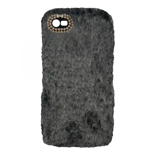 Nettech Apple iPhone 8 Uyumlu Peluş Arka Koruma Kılıf (Siyah) VR-13029