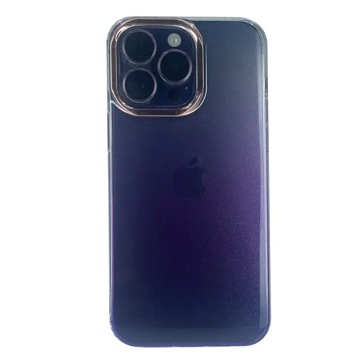 Nettech Apple iPhone 13 Pro Uyumlu Sert Gökkuşağı Seri Arka Koruma Kılıf (Mor) NT-97938