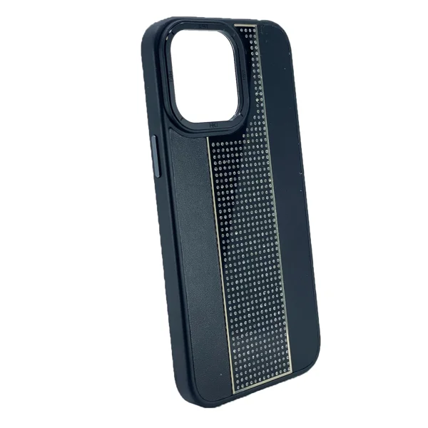 Nettech Apple iPhone 13 Pro Uyumlu Taşlı Deri Seri Arka Koruma Kılıf (Siyah) NT-101469 - 2