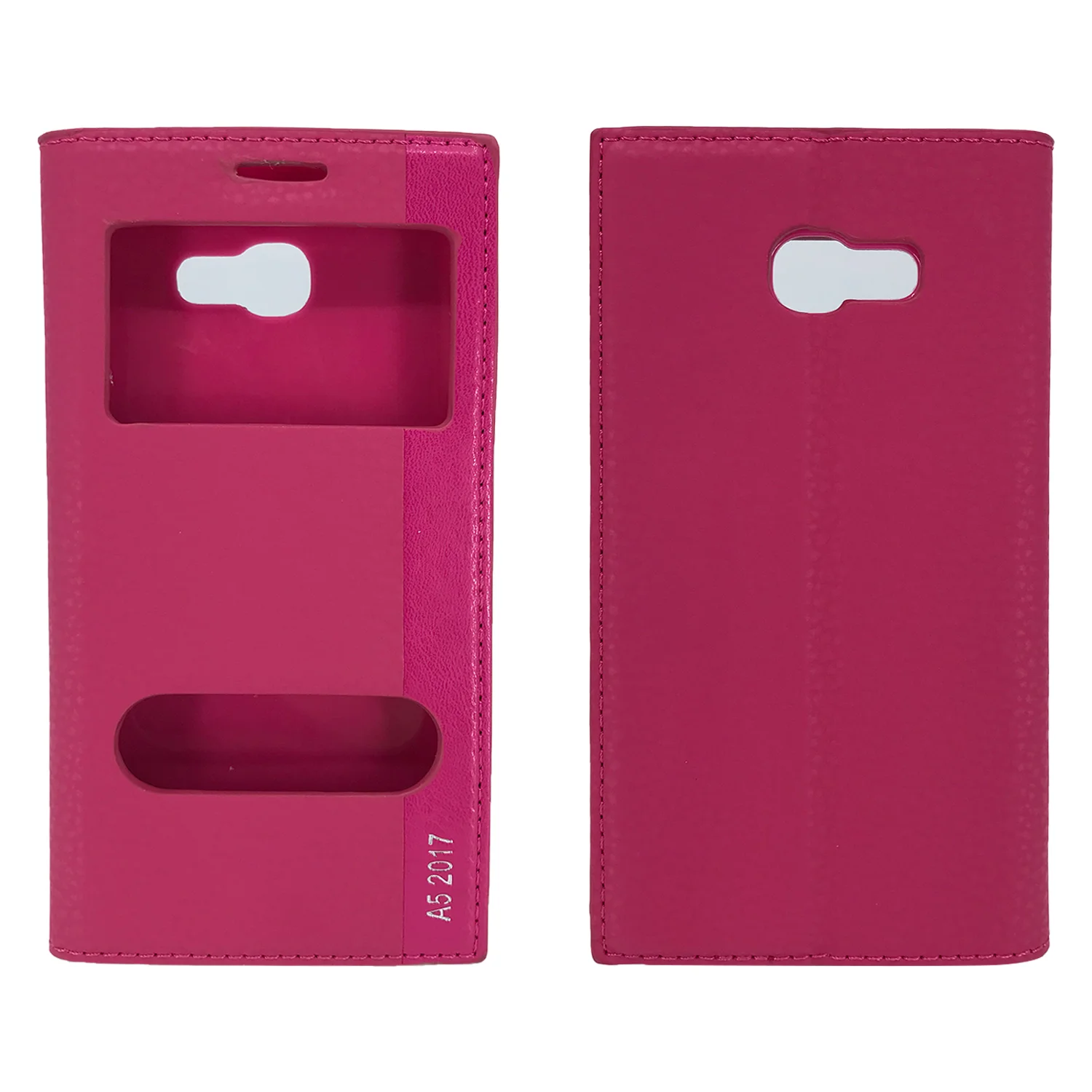 Nettech Samsung Galaxy A520 A5 2017 Uyumlu Pencereli Kapaklı Kılıf (Pembe) VR-1834