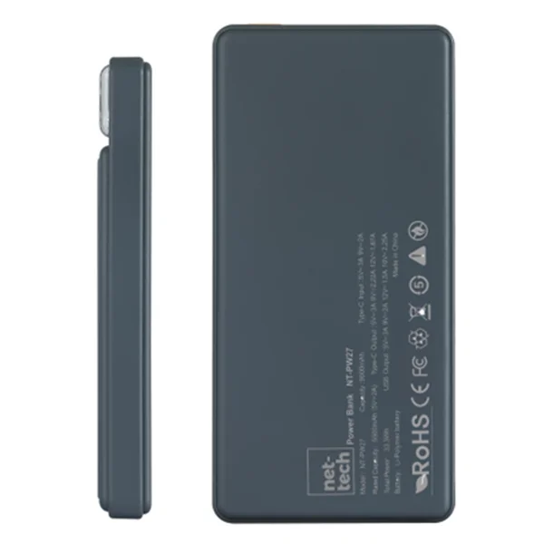 Nettech NT-PW27 25W 9000 mAh Taşınabilir Powerbank (Gri) NT-101064 - 2