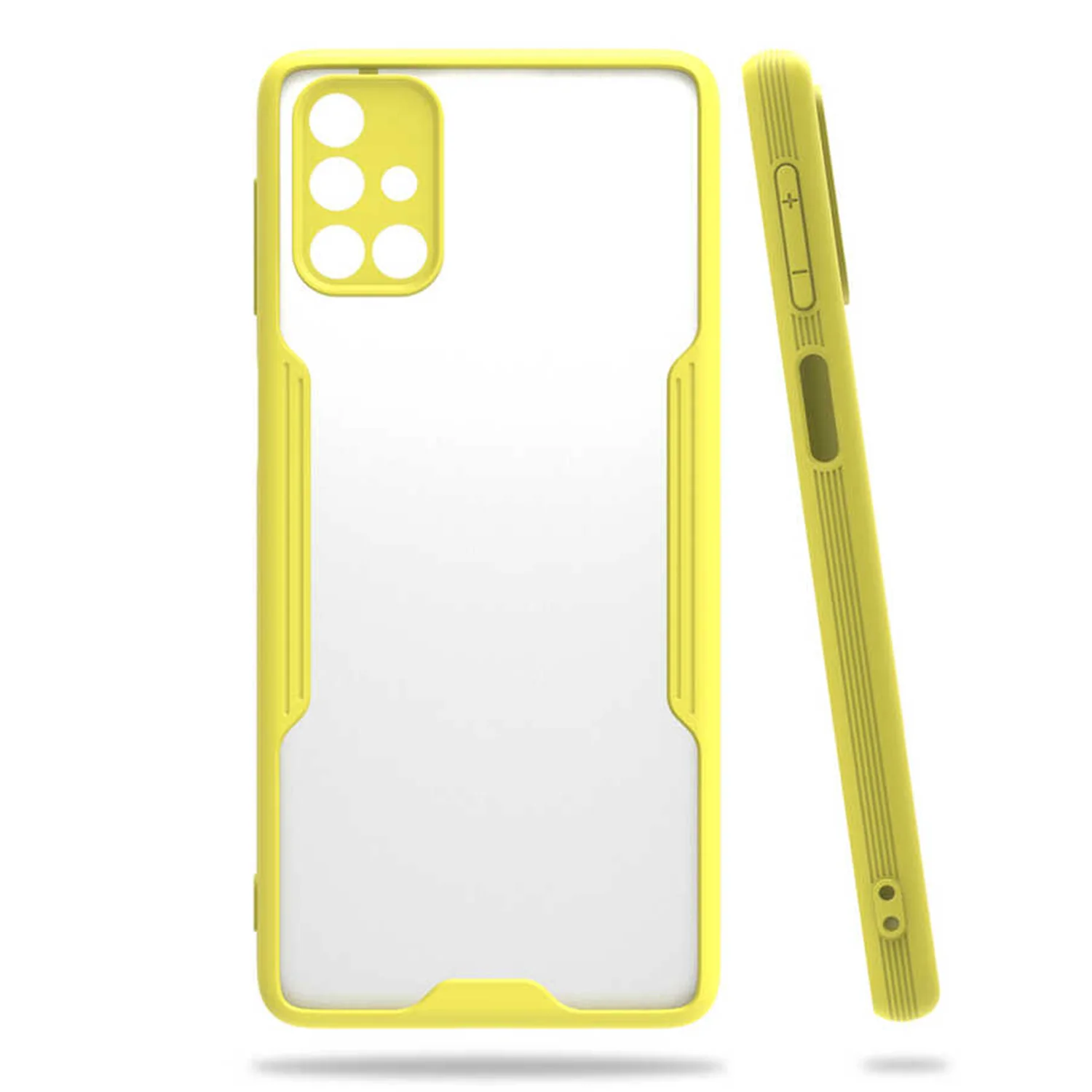 Nettech Samsung Galaxy M31S Uyumlu Platin Seri Arka Koruma Kılıf (Sarı) NT-84392