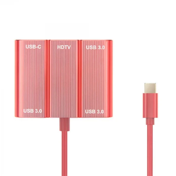 Nettech Plastik 10 Cm Type-C To Hdmi Kablo (Kırmızı) VR-19694 - 1