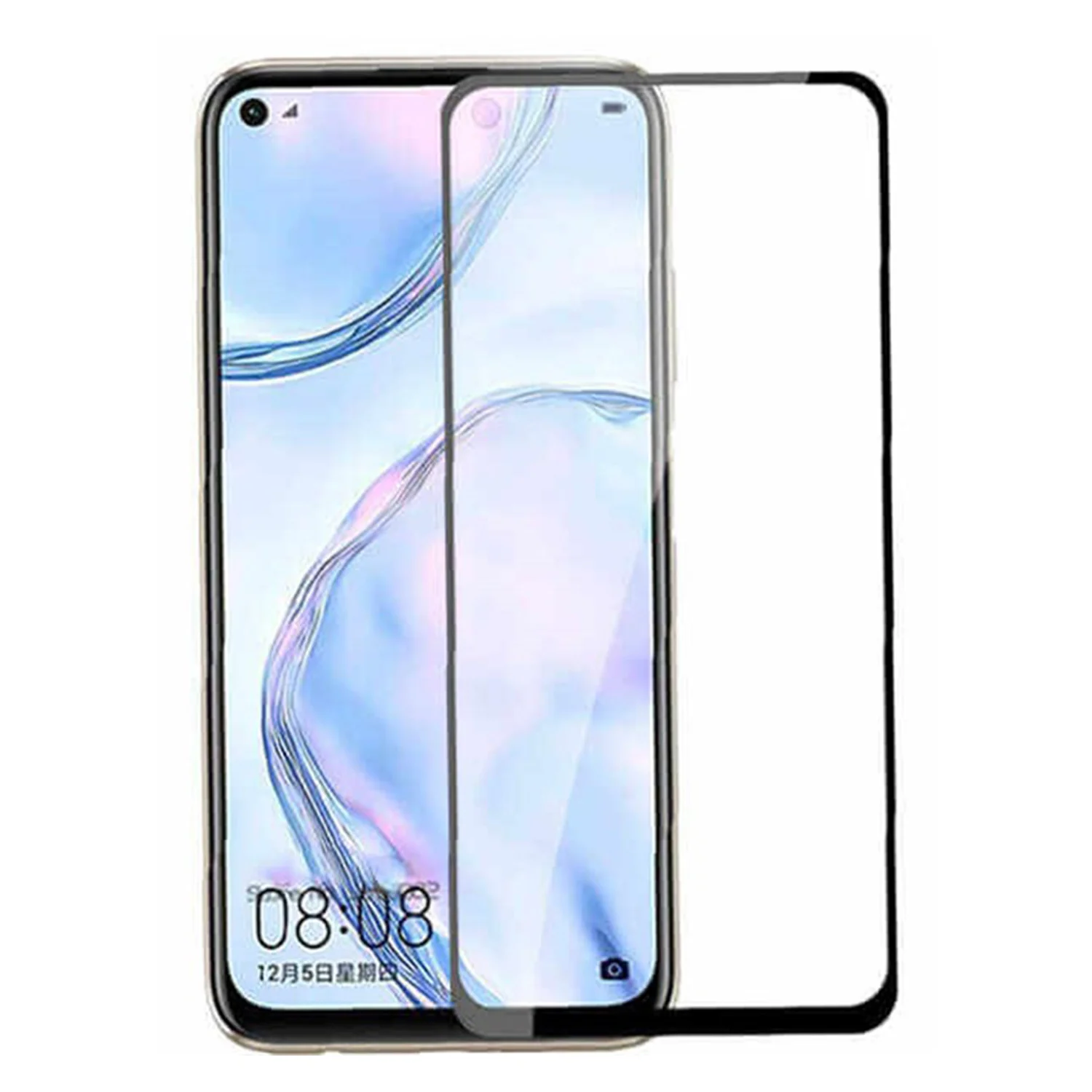 Nettech Huawei P40 Lite Uyumlu 5D Glas Full Cam Koruyucu (Şeffaf) NT-78785