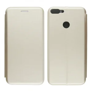 Nettech Huawei P Smart Uyumlu Lüx Seri Kapaklı Kılıf (Gold) VR-18227