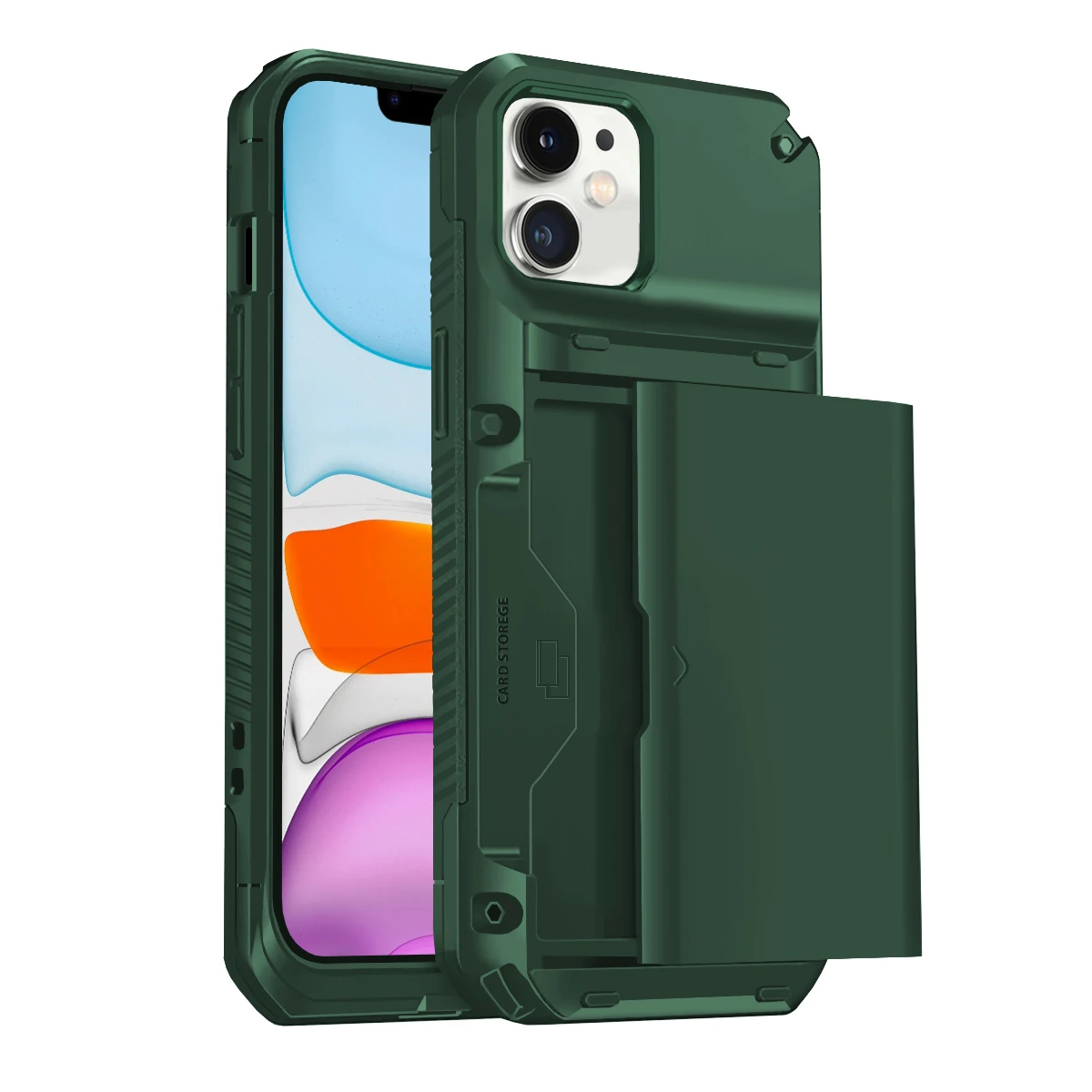 Buff İPhone 11 Slide Armor Kılıf Dark Green