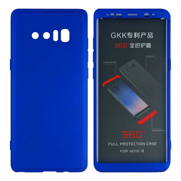 Nettech Samsung Galaxy N950 Note 8 Uyumlu 360 Koruyucu Arka Koruma Kılıf (Mavi) VR-4326