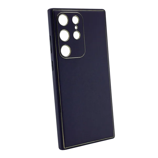 Nettech Samsung Galaxy S23 Ultra Uyumlu Coco Leather Seri Arka Koruma Kılıf (Derin Mor) NT-99848 - 2