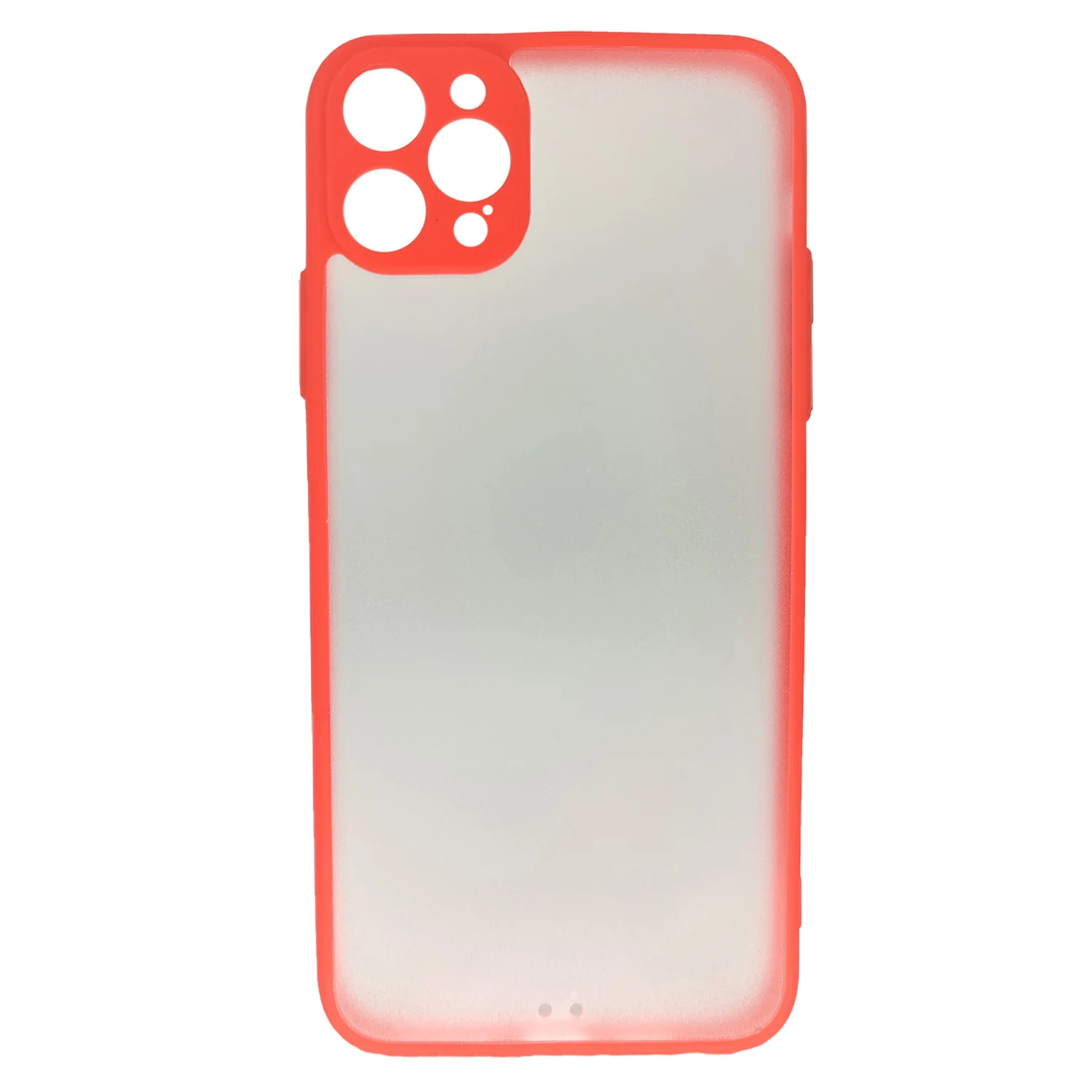 Nettech Apple iPhone 12 Pro Max Uyumlu Kontrast Renkli Tuş Seri Arka Koruma Kılıf (Kırmızı) NT-88631