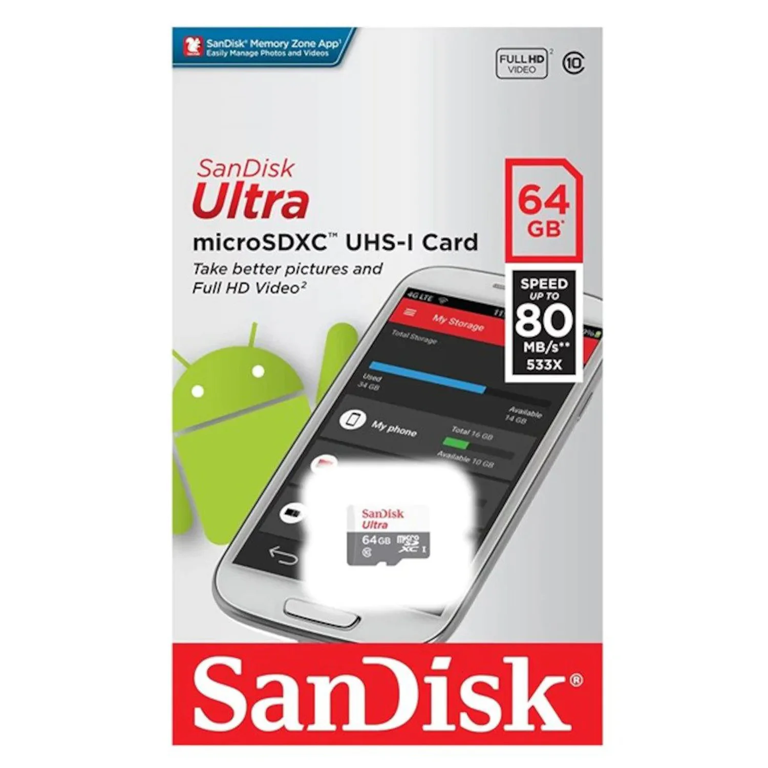 Sandisk SDSQUNR-064G-GN3MN 64 Gb Micro Sd Hafıza Kartı NT-84105