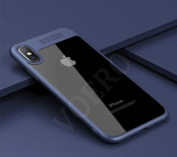 Apple iPhone X Kılıf Zore Buttom Kapak - Mavi - 1